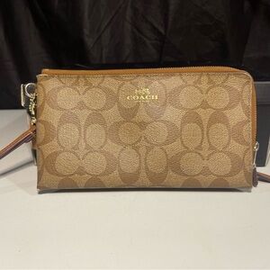 Coach Brown Wristlet Bag